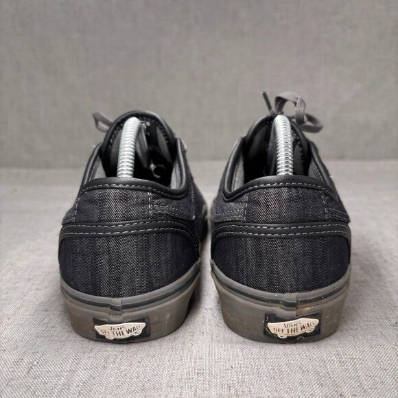 Vans Chukka Low Shoes Grey Black‎ Chambray Lace Up Low Top Skater Men's Size 9 - Picture 6 of 11